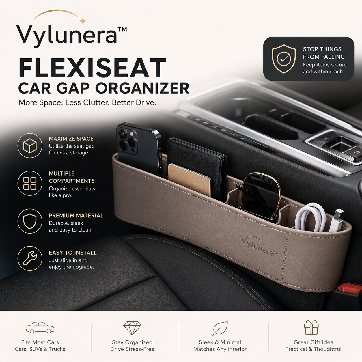 Vylunera™ FlexiSeat Car Gap Organizer