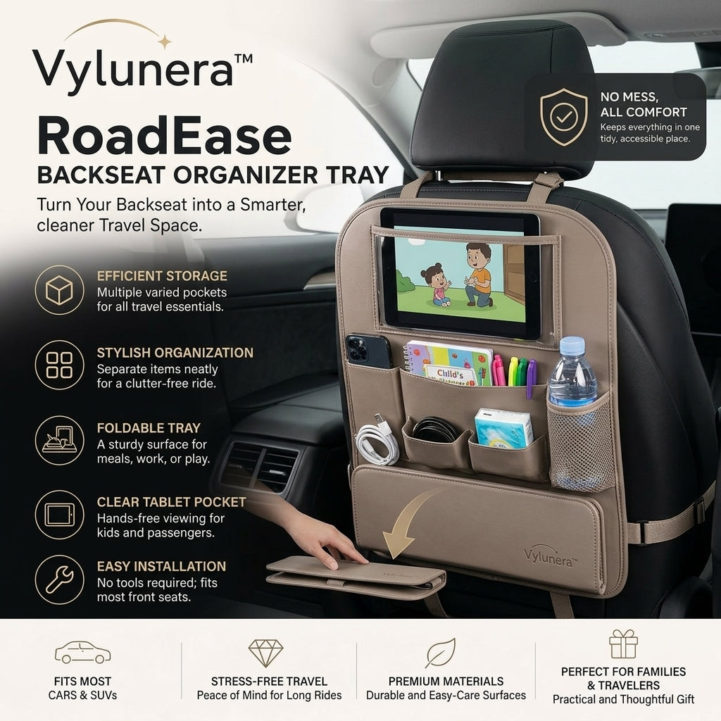 Vylunera™ RoadEase Backseat Organizer Tray