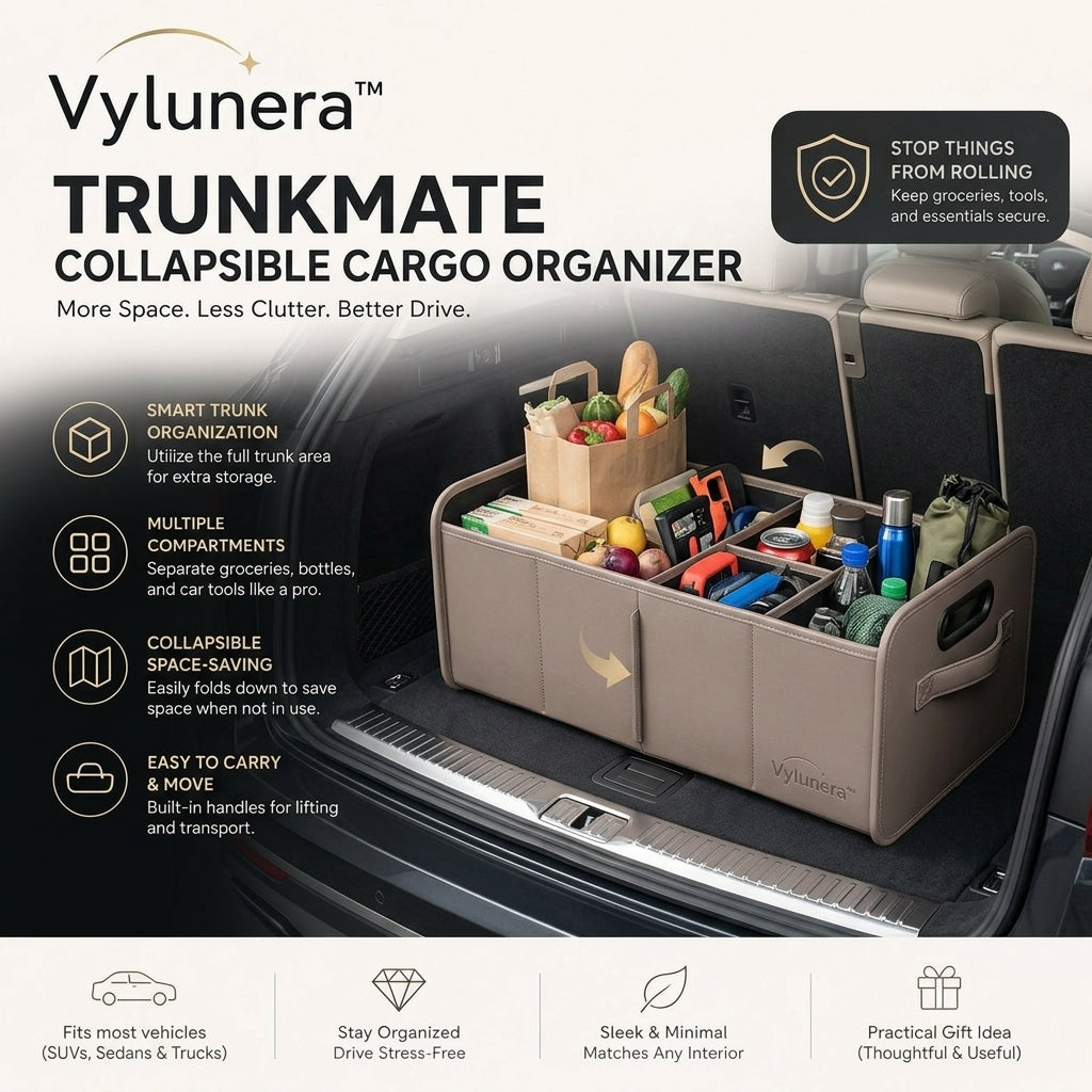 Vylunera™ TrunkMate Collapsible Cargo Organizer