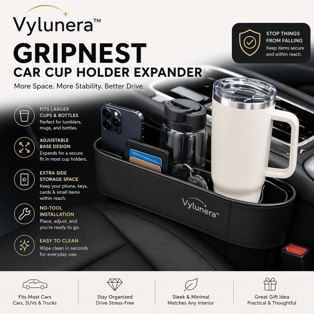 Vylunera™ GripNest Car Cup Holder Expander
